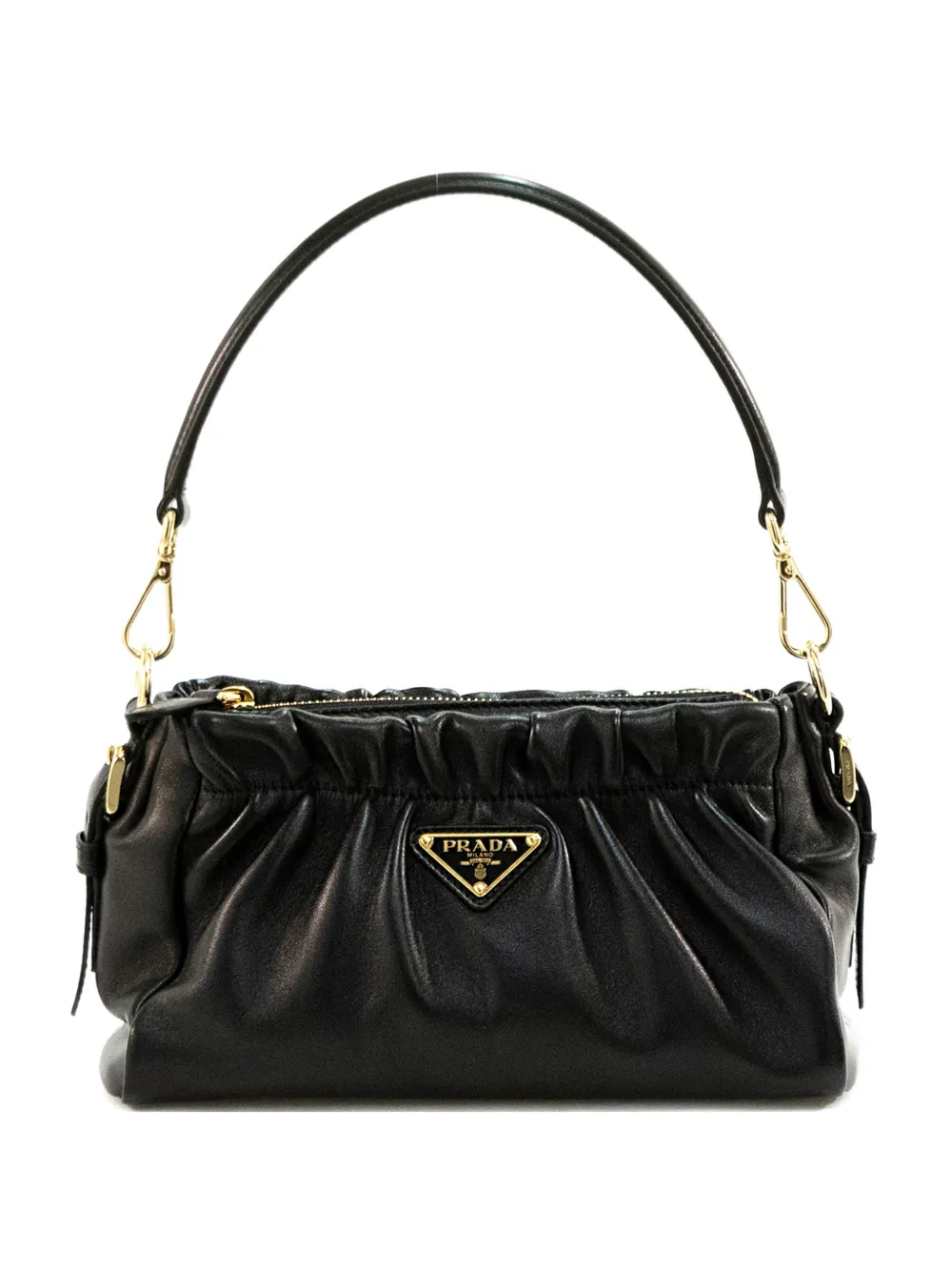 Prada ruched shoulder bag - Nero