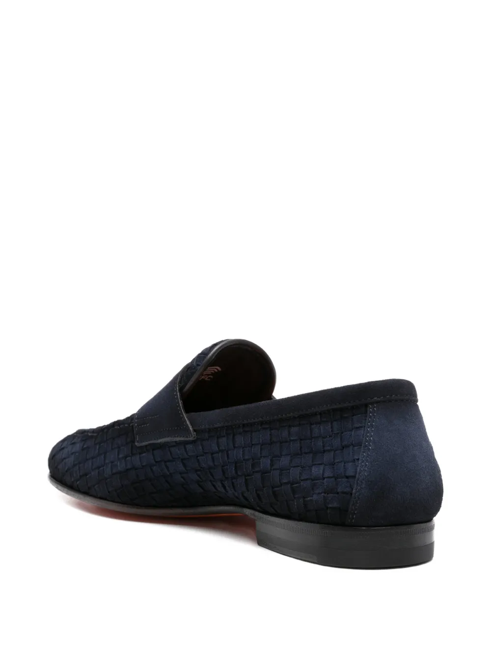 Santoni woven-strap leather loafers Blauw