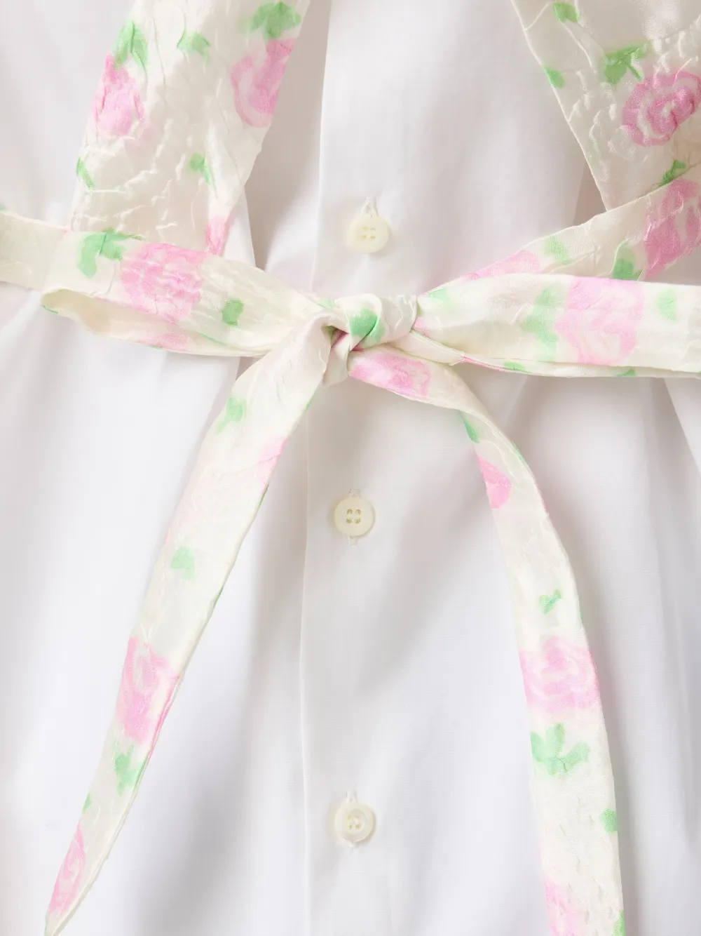 Miu Cloqué schort met bloemen Beige