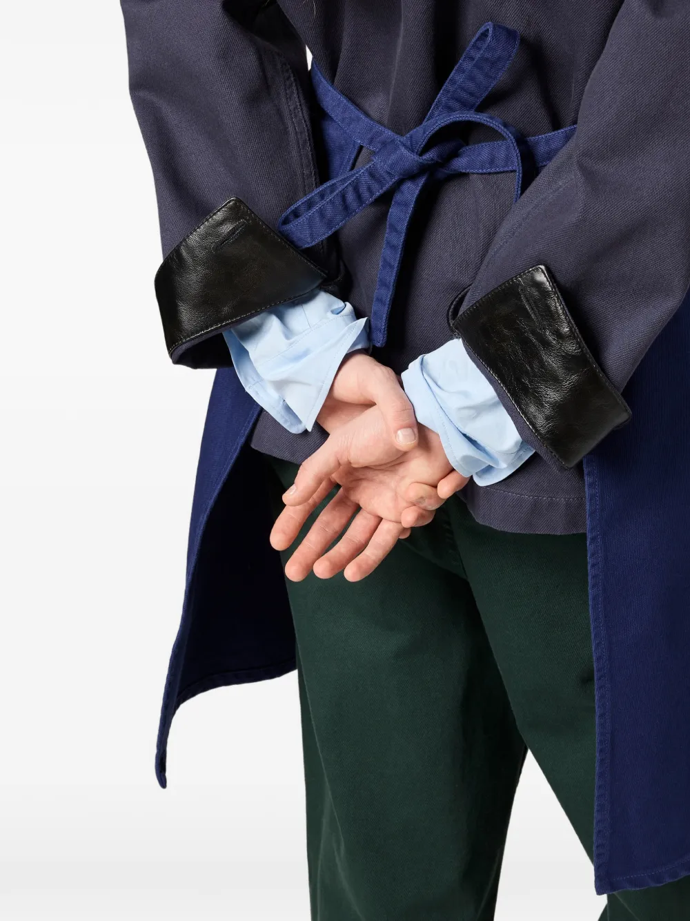 Miu Schort met striksluiting en zak-detail Blauw