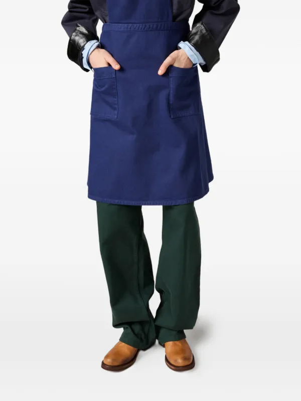 Miu Miu tie-fastening pocket-detail Apron | Blue | FARFETCH