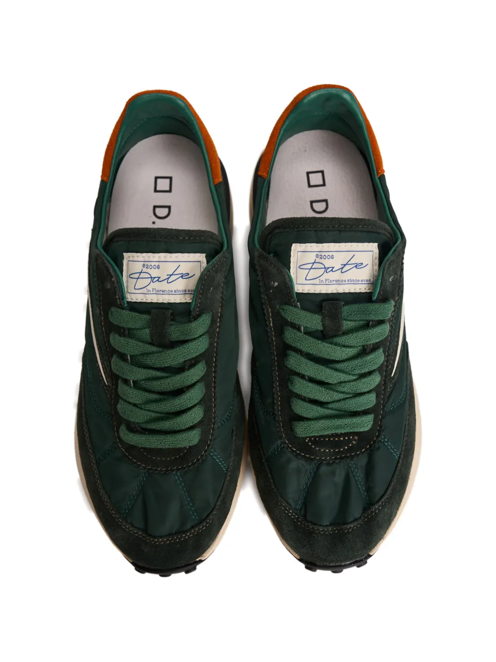 D.A.T.E. Suède sneakers met vlakken Groen