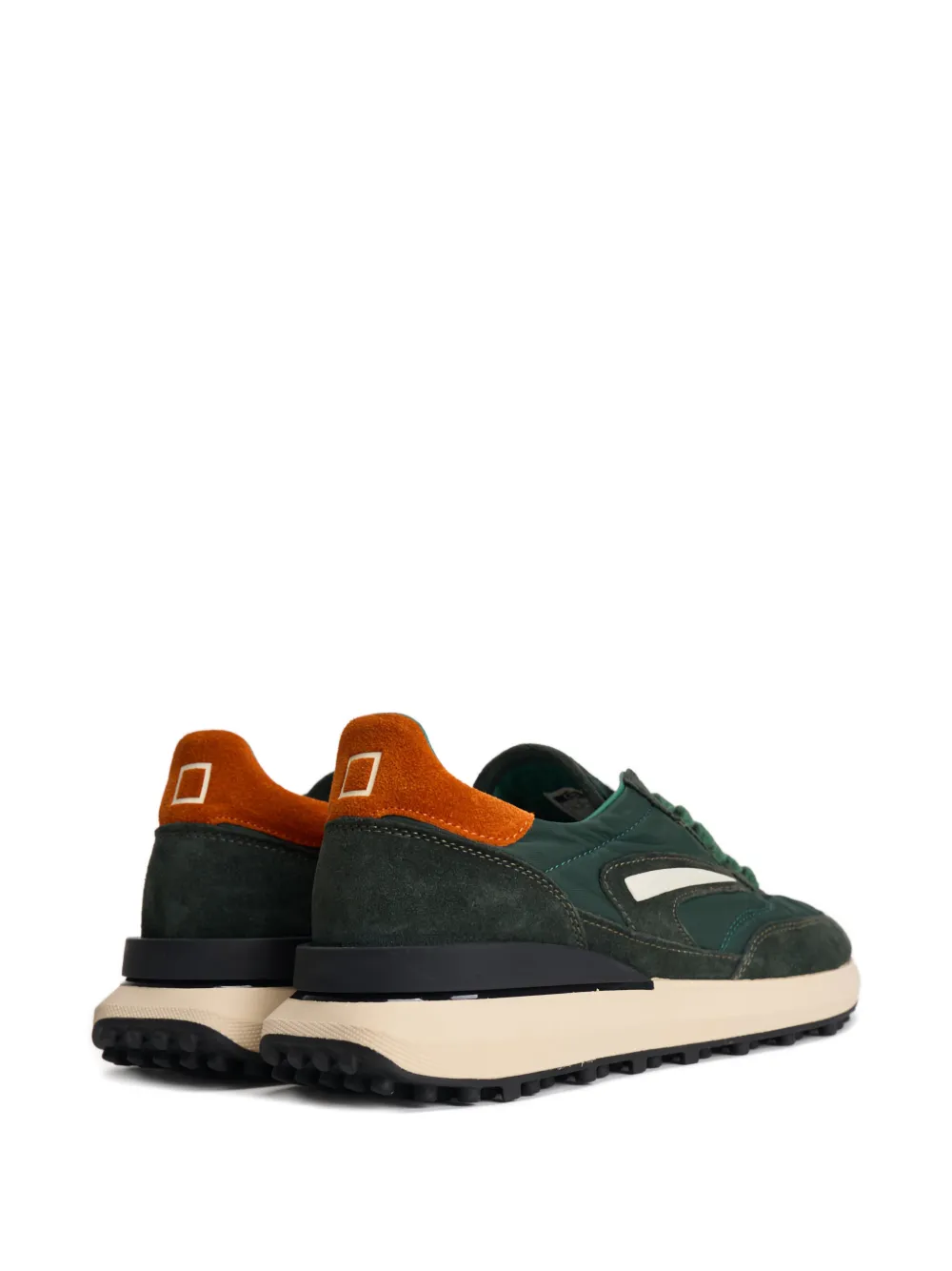 D.A.T.E. Suède sneakers met vlakken Groen