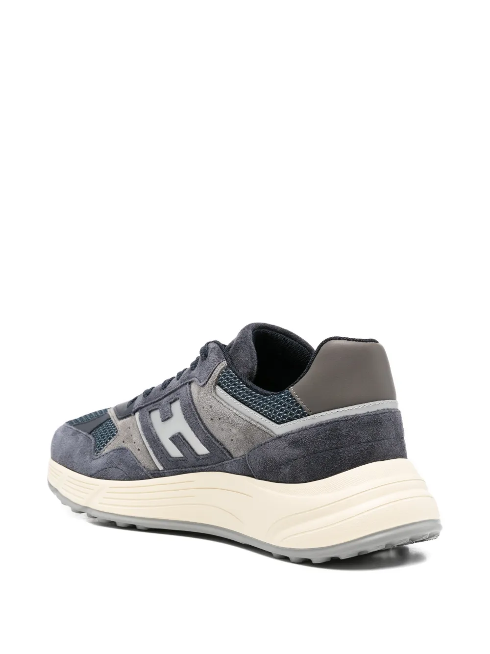 Hogan logo-appliqué suede sneakers Blauw
