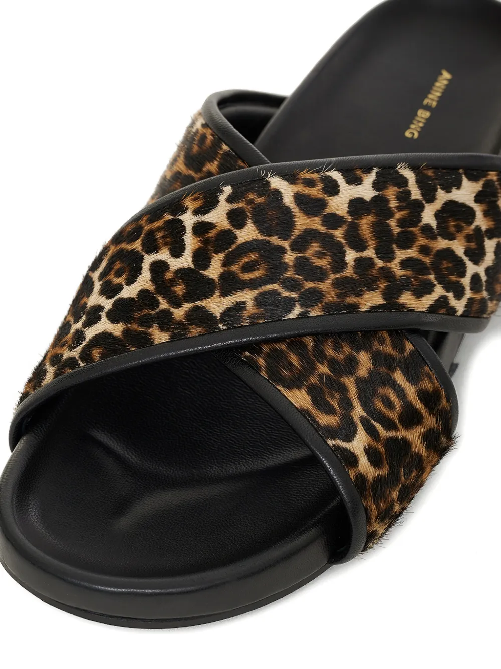 ANINE BING Emi sandalen met luipaardprint Bruin