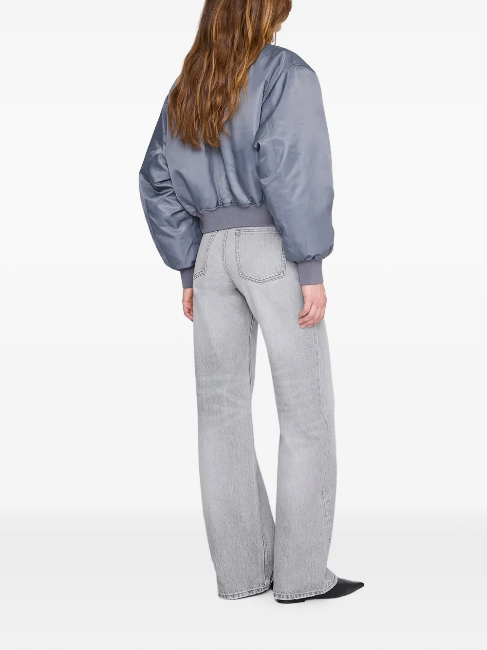 ANINE BING Leon cropped bomberjack Blauw