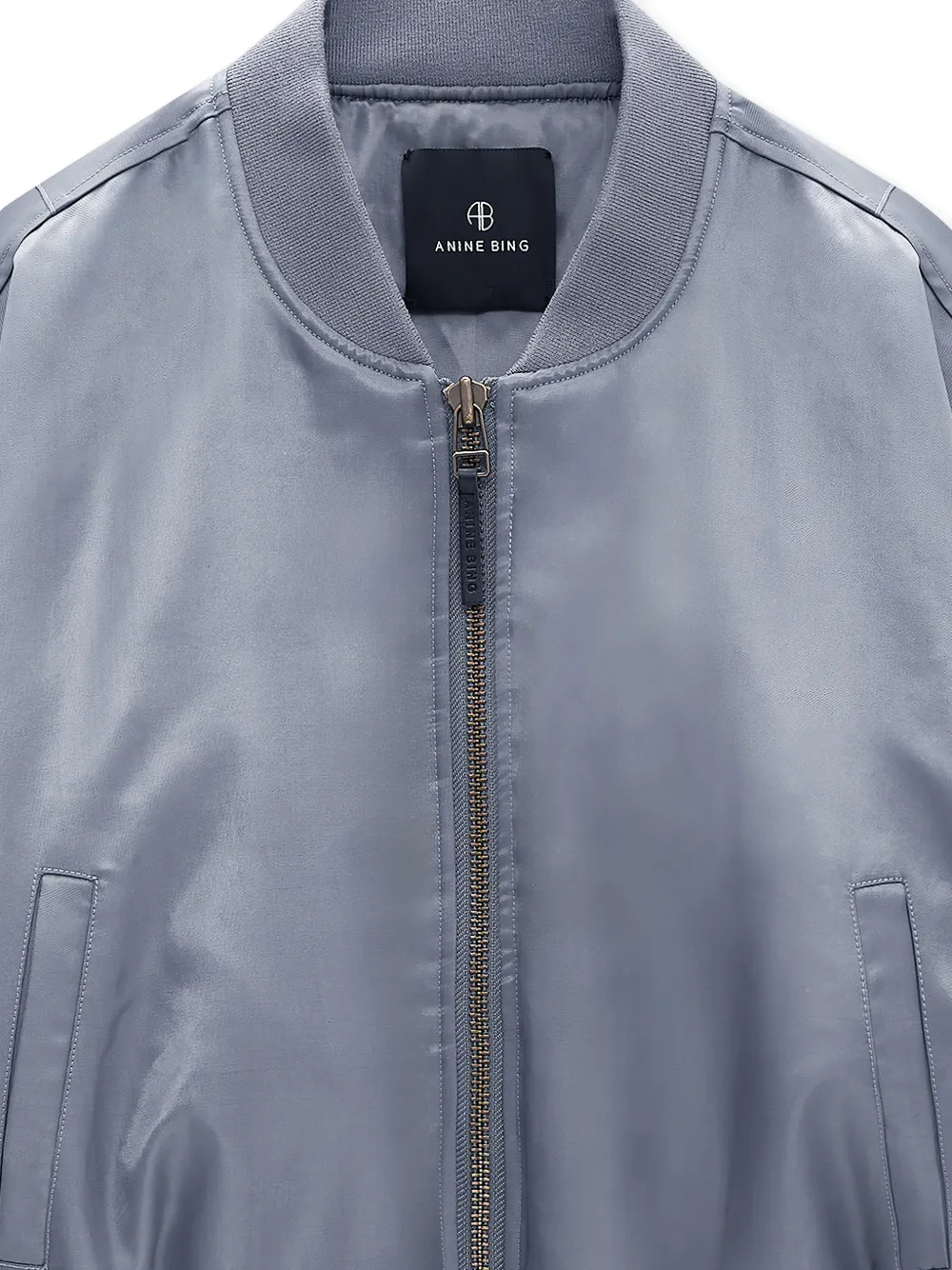 ANINE BING Leon cropped bomberjack Blauw