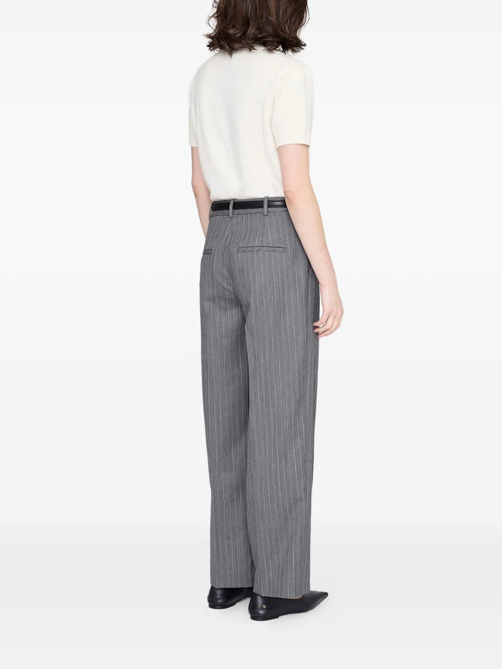 ANINE BING Broek met krijtstreep Grijs