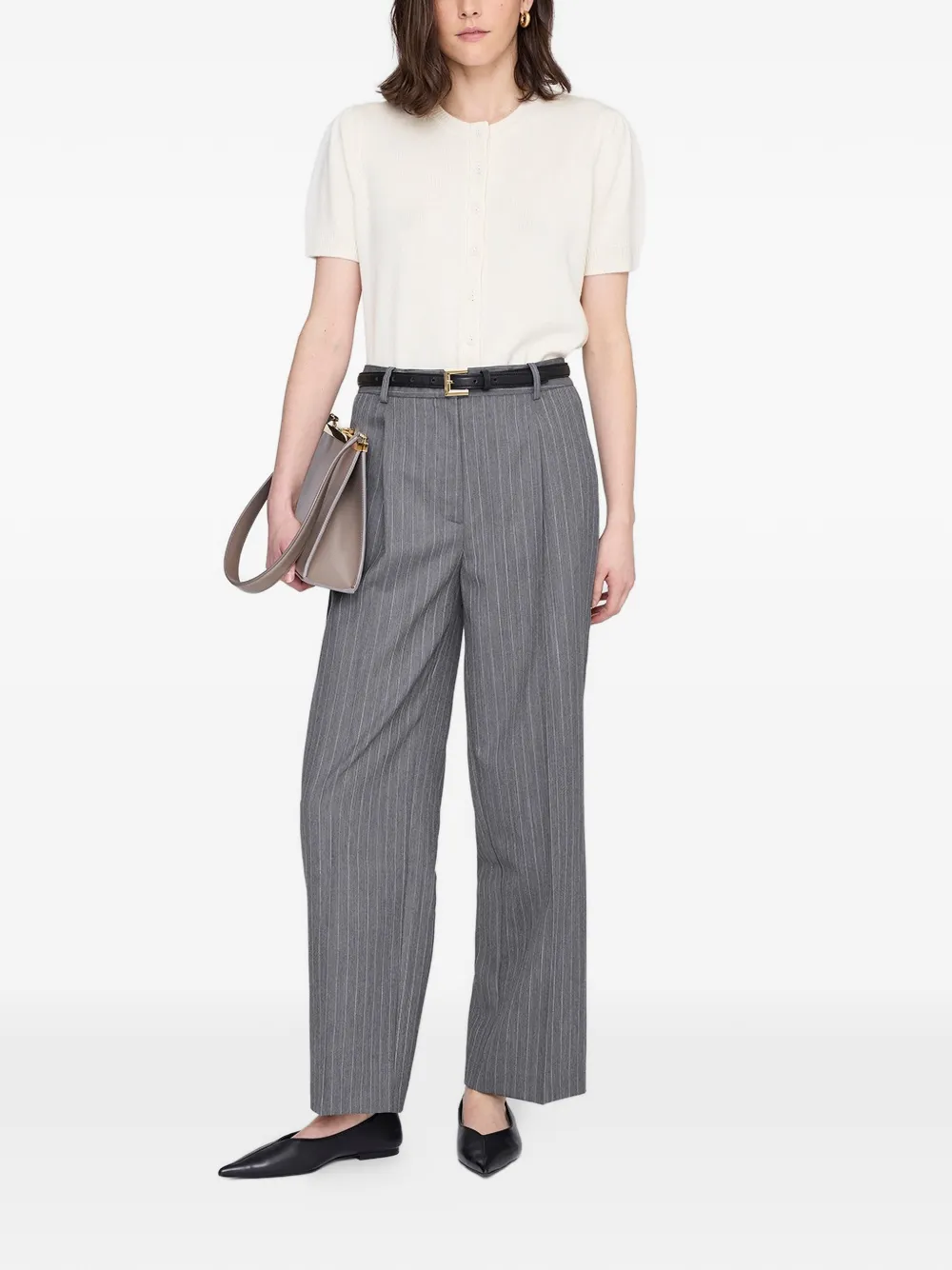 ANINE BING Broek met krijtstreep Grijs