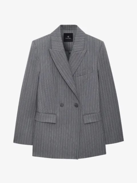 ANINE BING pinstripe-pattern double-breasted blazer