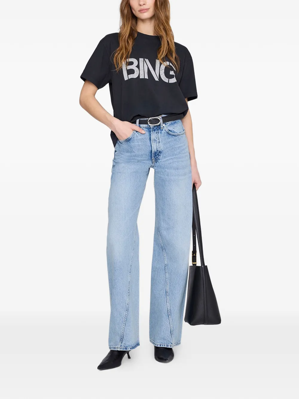 ANINE BING T-shirt met print Zwart