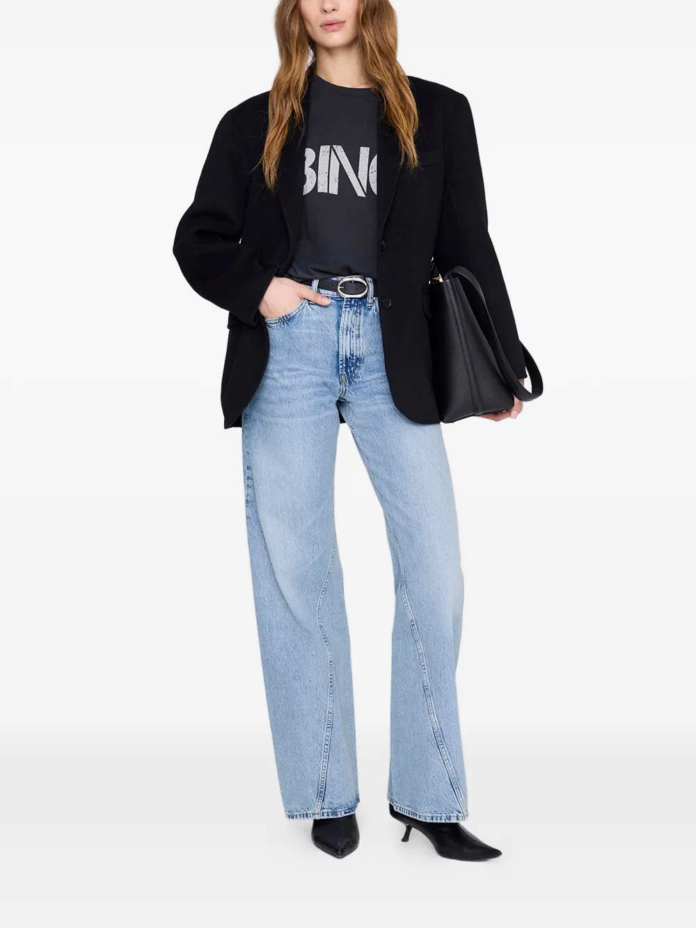 ANINE BING T-shirt met print Zwart