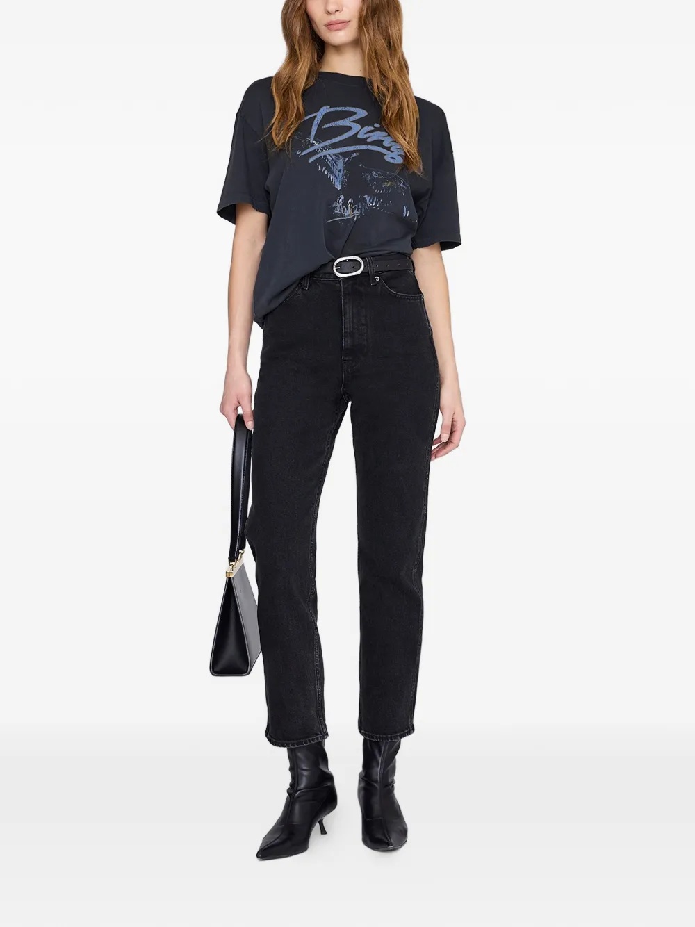 ANINE BING T-shirt met print Zwart