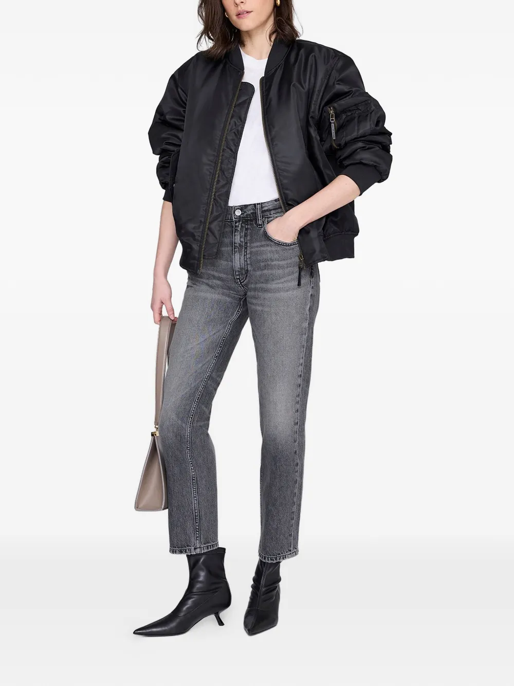 ANINE BING Kate jeans met gewassen effect Grijs