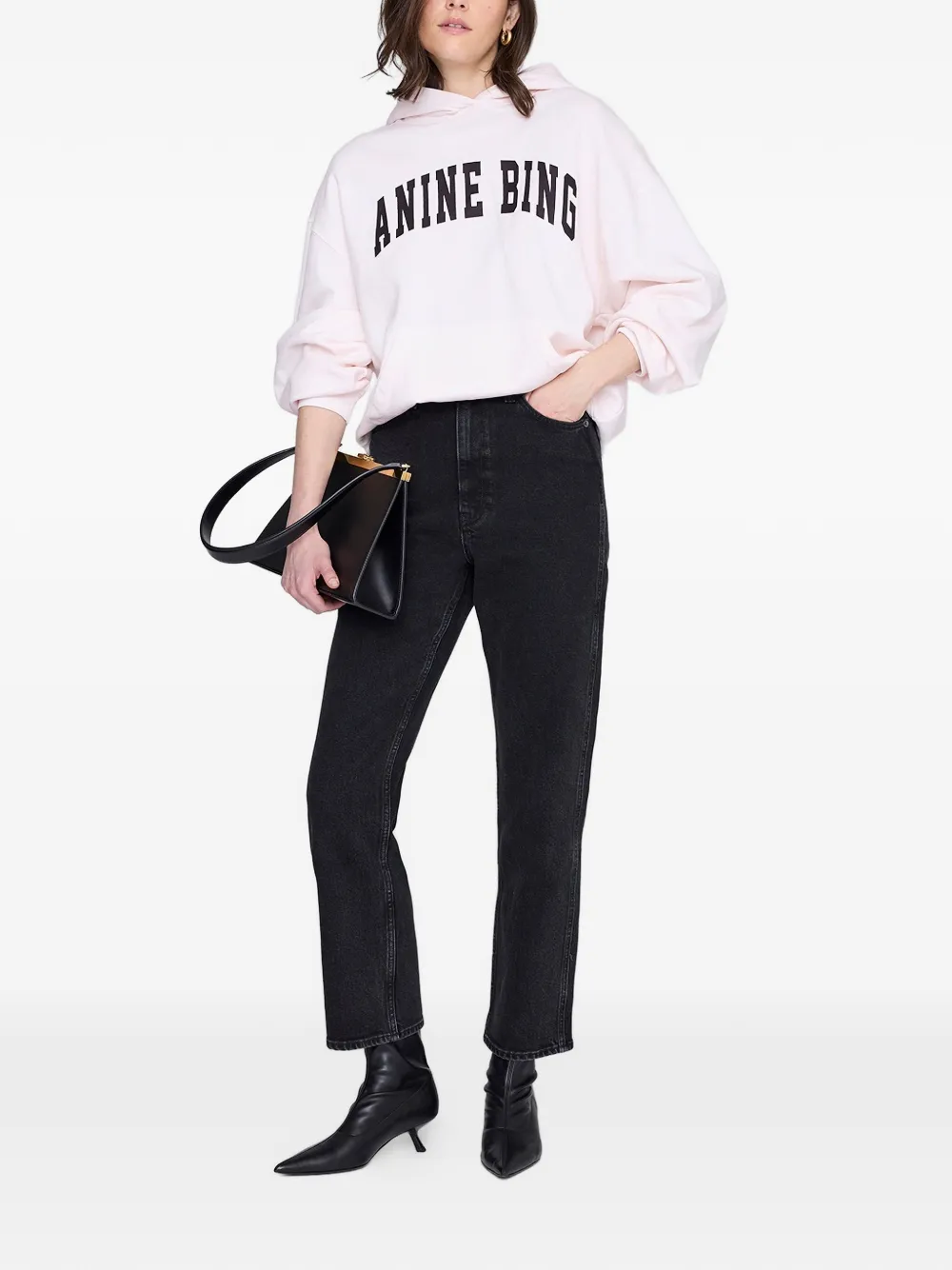 ANINE BING Harvey hoodie met logodetail Roze