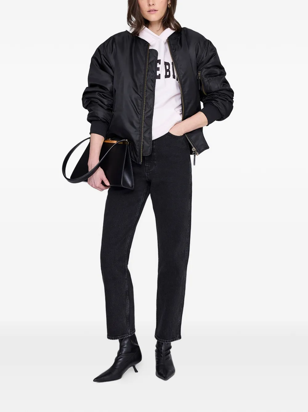 ANINE BING Harvey hoodie met logodetail Roze