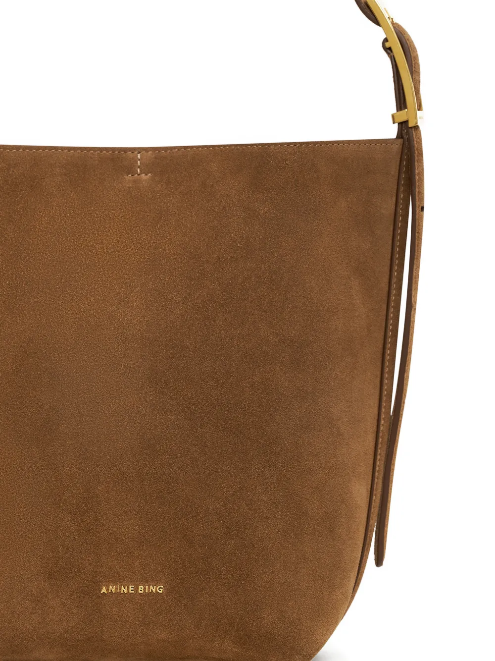 ANINE BING Elly medium bucket-tas Bruin
