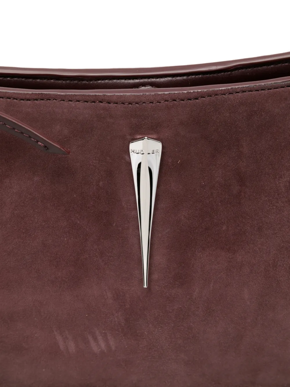 Mugler Appliqué Shoulder Bag in Purple, view 4