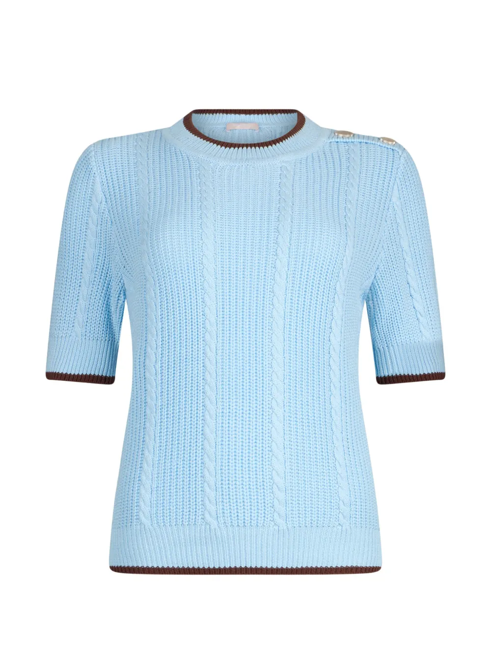 LIU JO cable-knit decorative buttons sweater - Blu