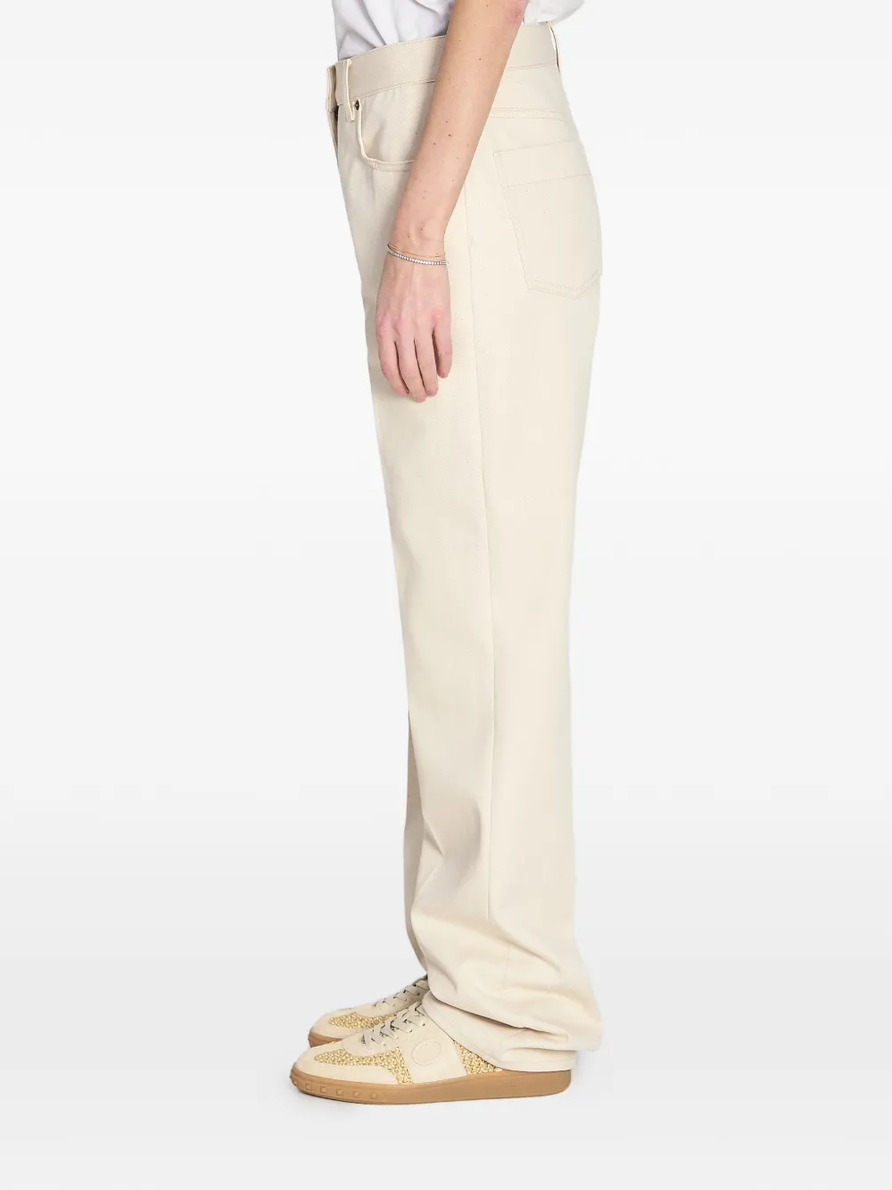 pleated gold detail jeans