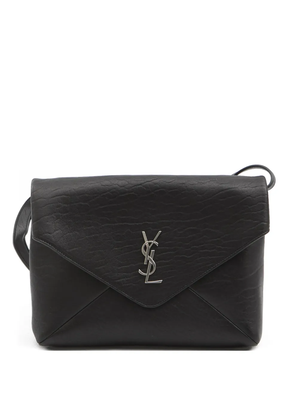 Saint Laurent Cassandre metal envelope messenger bag - Schwarz