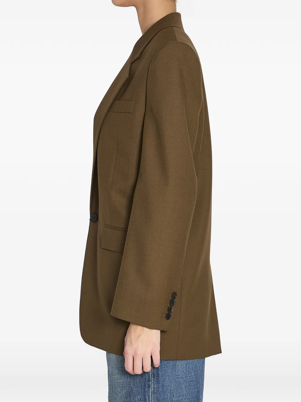 Saint Laurent Single-breasted Wool Jacket - Brown 