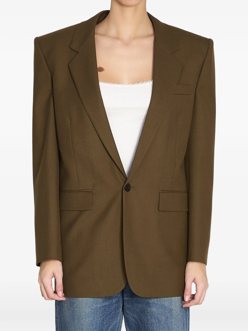 Saint Laurent single-breasted wool jacket - Brown