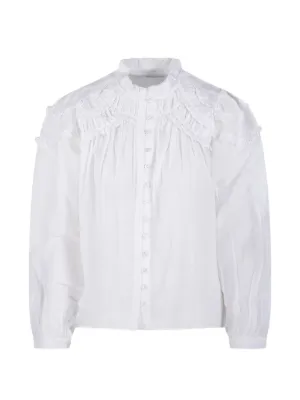 ISABEL MARANT(イザベルマラン) リネン ラッフルレースブラウス イザベルマラン ISABEL MARANT 【Isabel Marant】ブラウス （エクリュ