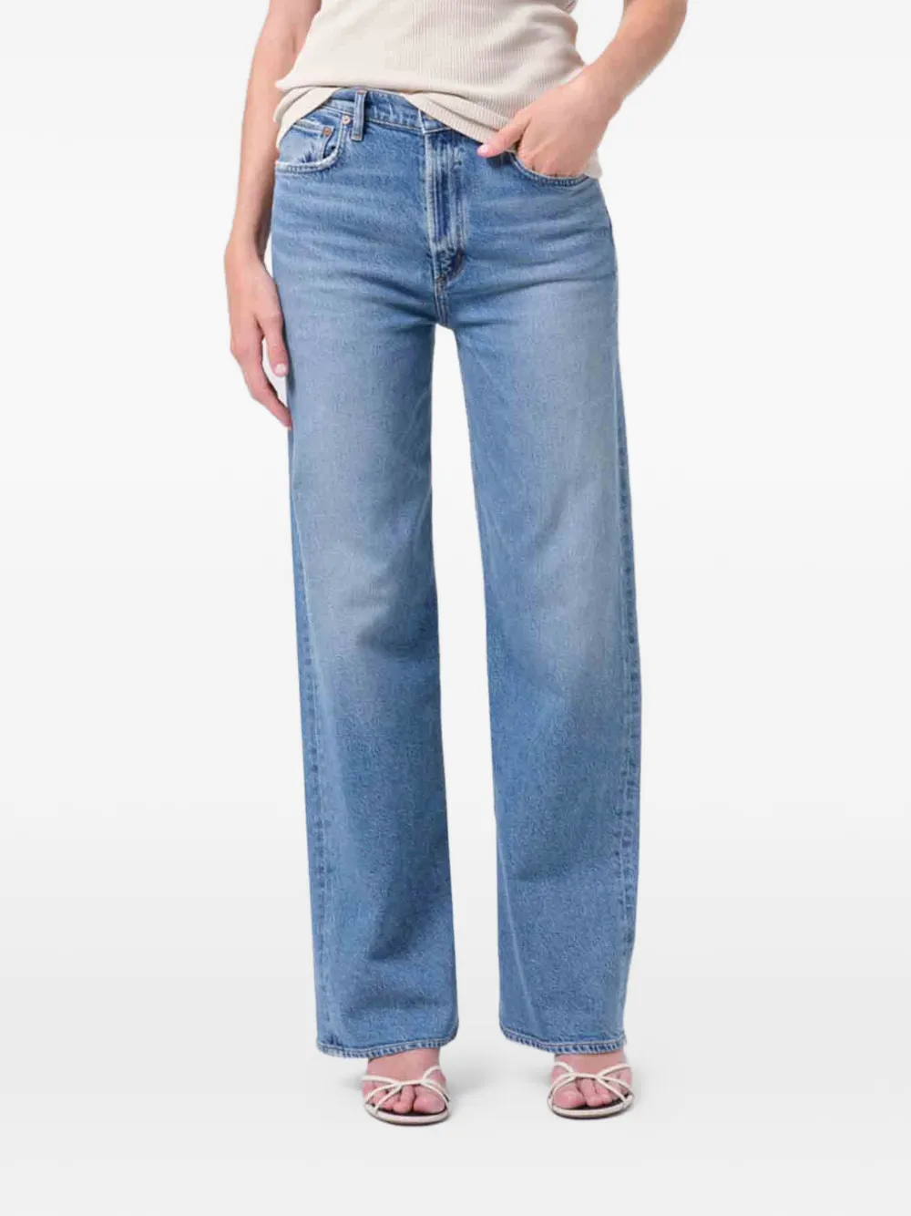 AGOLDE whiskering-effect jeans - Blu