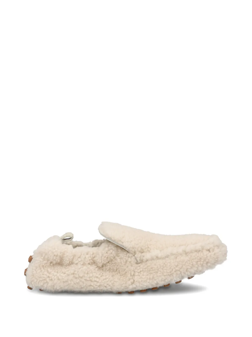 Tod's Lammy loafers met textuur Beige
