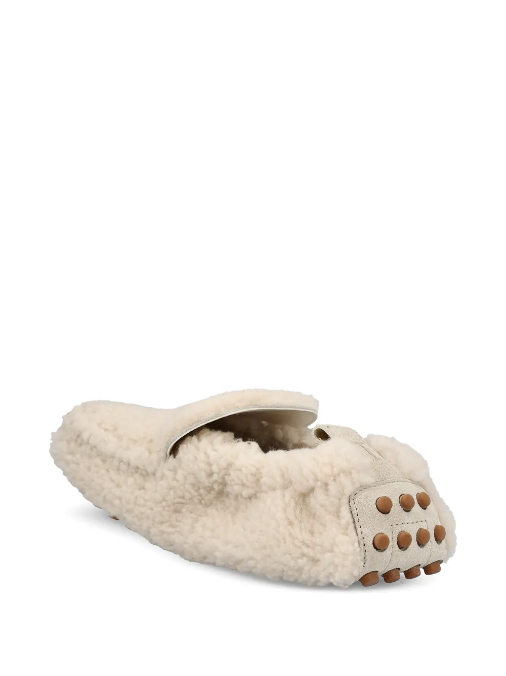 Tod's Lammy loafers met textuur Beige