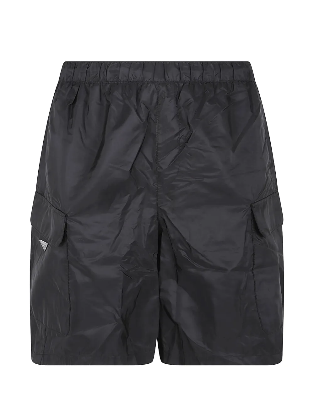 Prada logo-plaque swim shorts - Schwarz