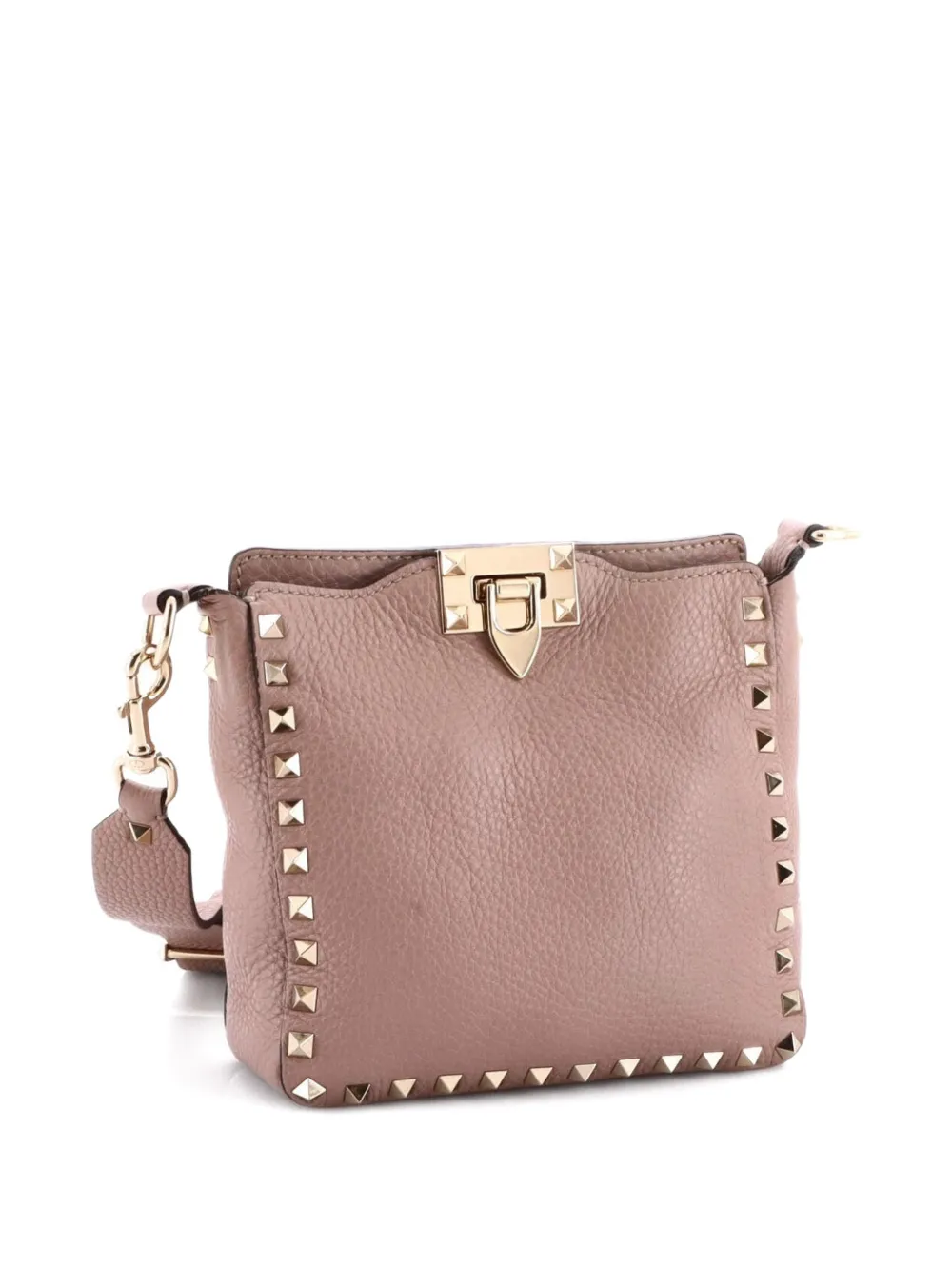 Rockstud Flip Lock Messenger Bag Leather Mini crossbody bag