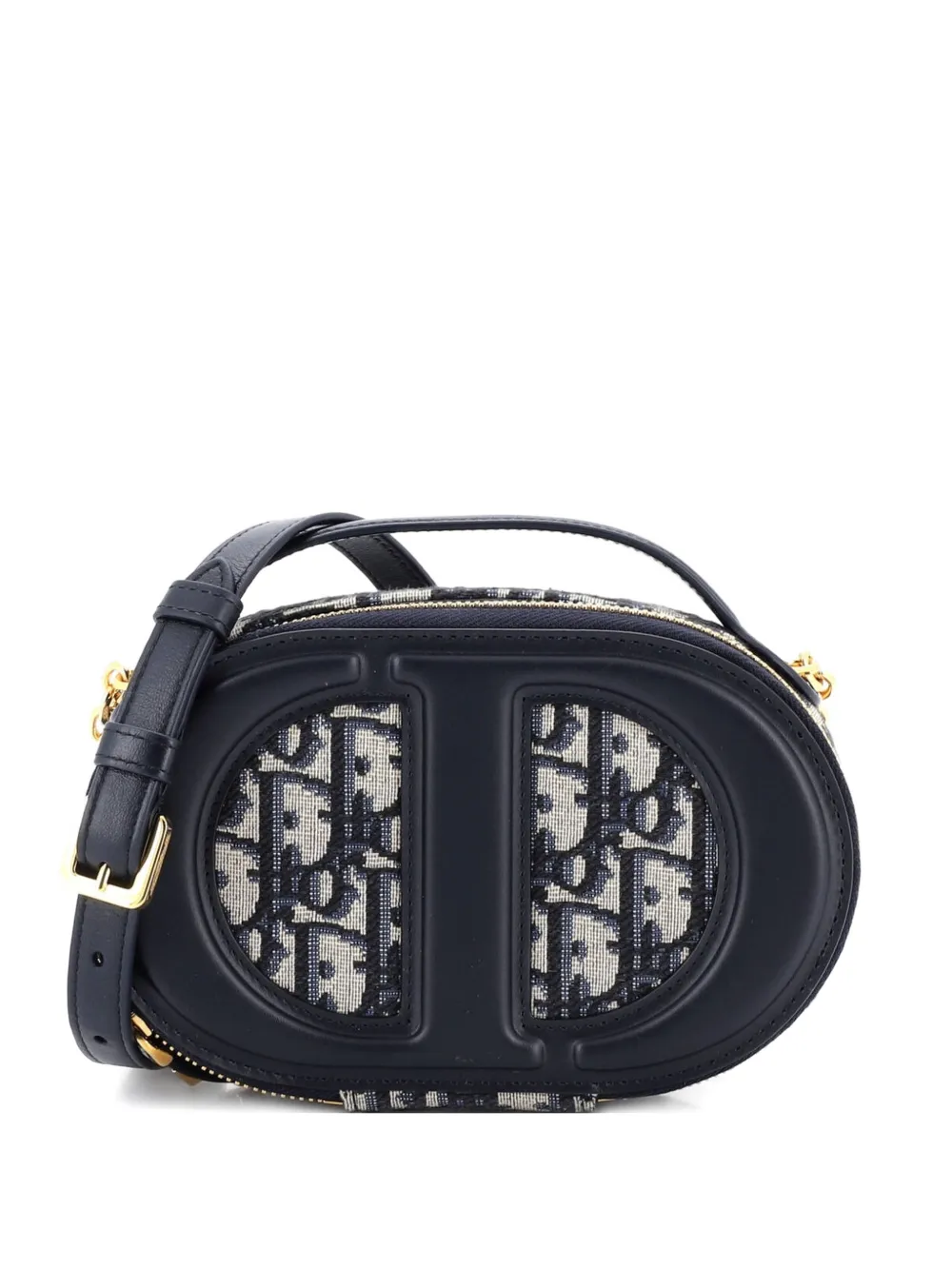 Christian Dior Pre-Owned CD Signature Oval Camera Bag Oblique Canvas and Leather crossbody bag - Blau