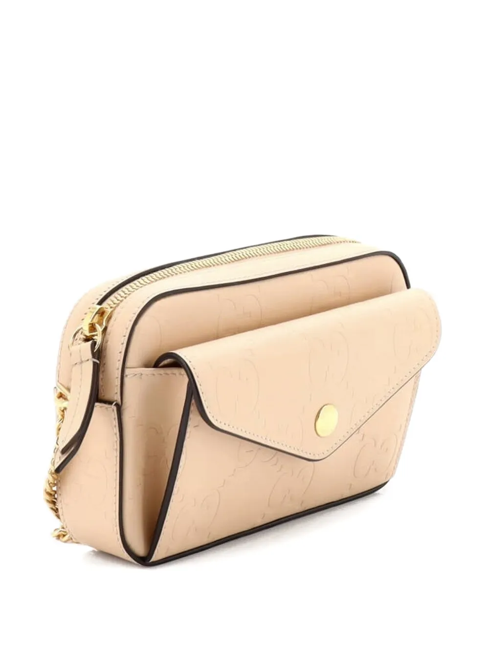 Front Pocket Chain Shoulder Bag Jumbo Gg Embossed Leather Super Mini Crossbody Bag