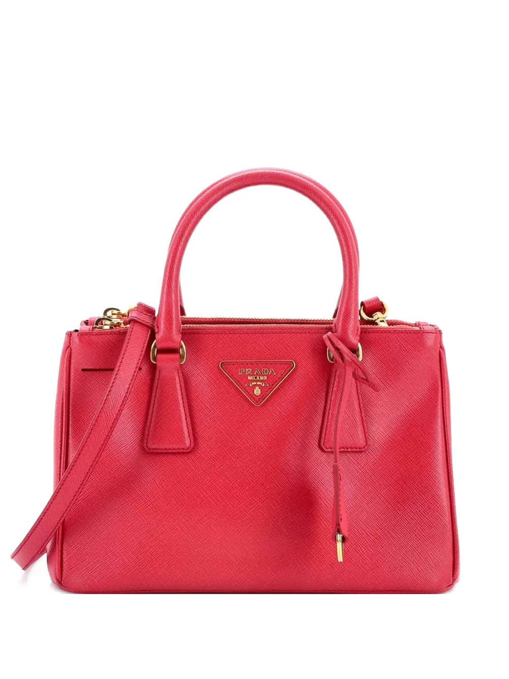 Prada Pre-Owned Double Zip Lux Saffiano Leather Small tote bag - Rosa