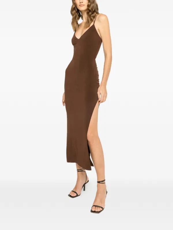 NISSA open-back Midi Dress | Brown | FARFETCH
