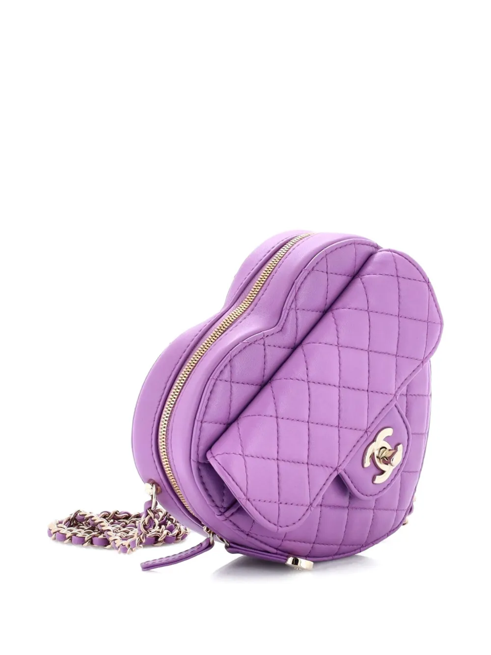 Cc In Love Heart Bag Quilted Lambskin Crossbody Bag