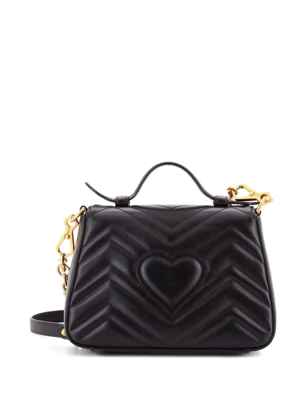 Gg Marmont Top Handle Flap Bag Matelasse Leather Mini Satchel