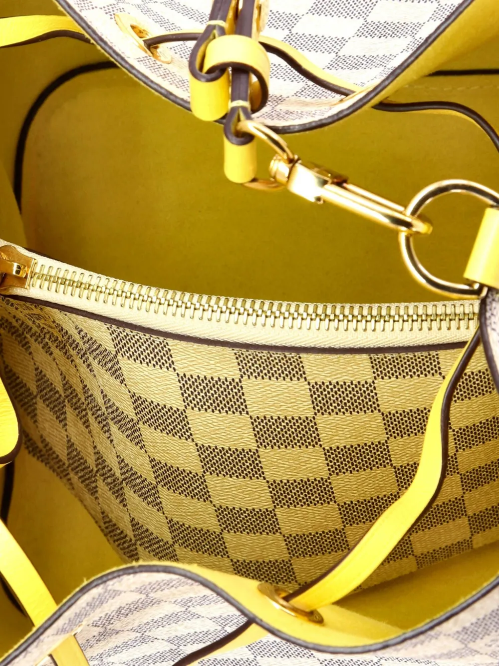 Neonoe Handbag Damier With Leather Mm Bucket Bag