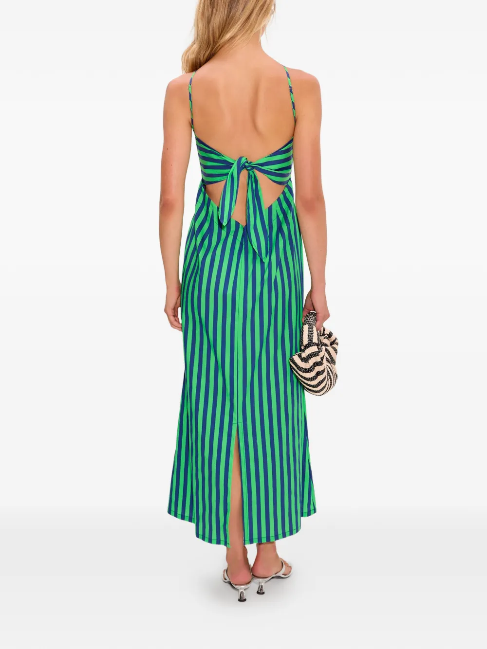  Simon Miller Kit Striped Tie-back Maxi Dress - Green 