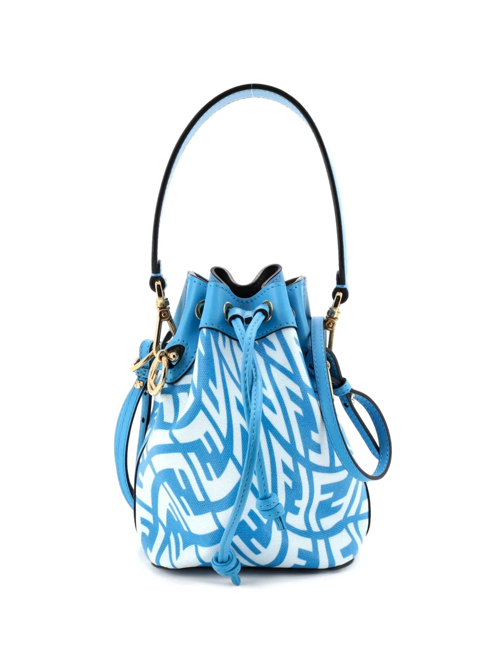 Fendi Pre-Owned Mon Tresor Vertigo Zucca Coated Canvas Mini bucket bag - Blu