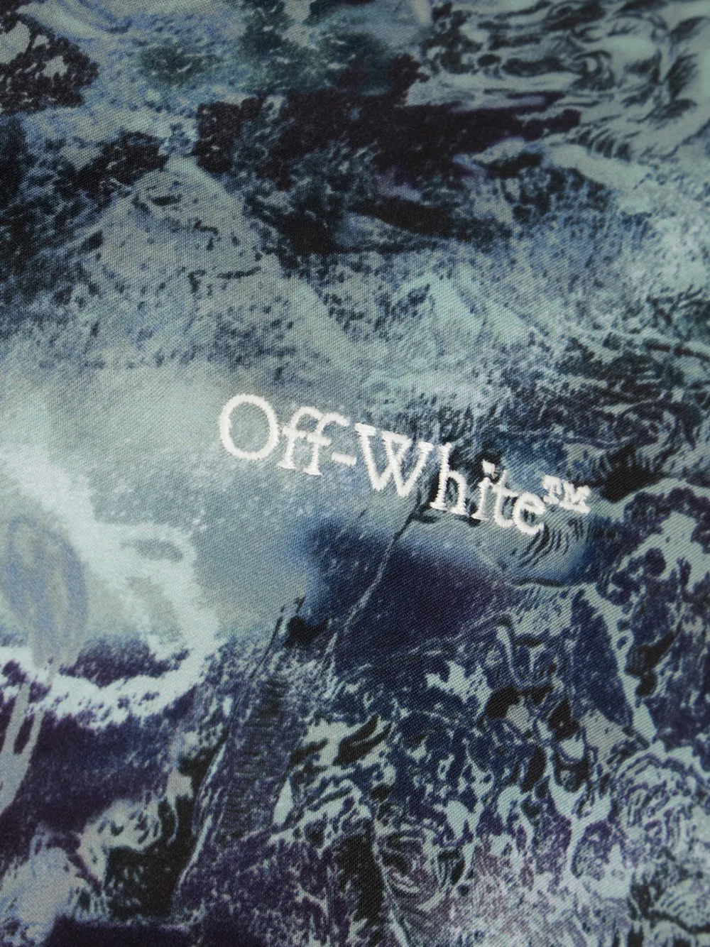 Off-White Overhemd met korte mouwen en print Blauw