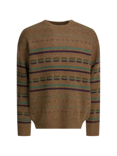 BEAMS PLUS suéter con cuello redondo y rayas estampadas