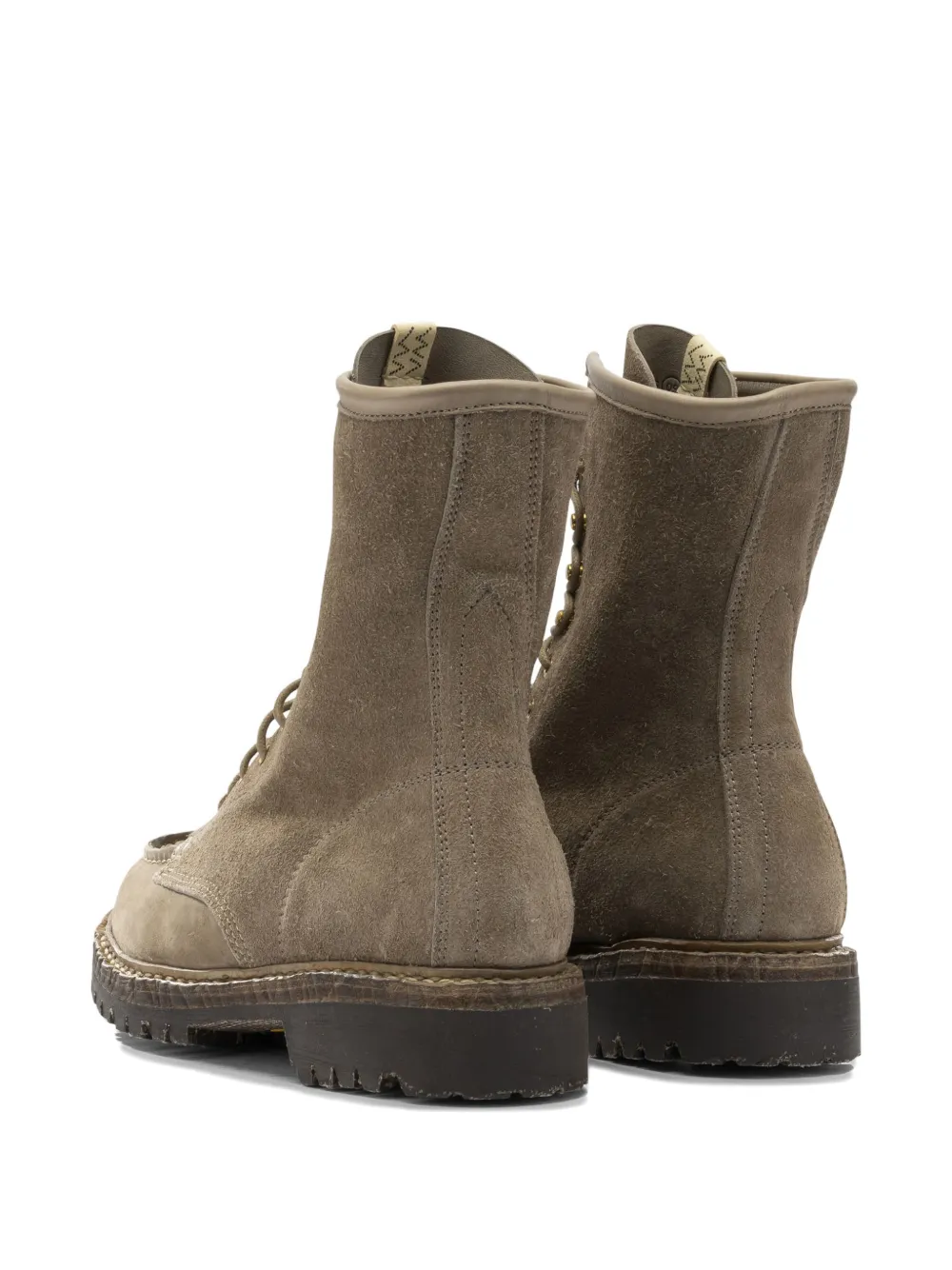 visvim lace-up leather boots Beige