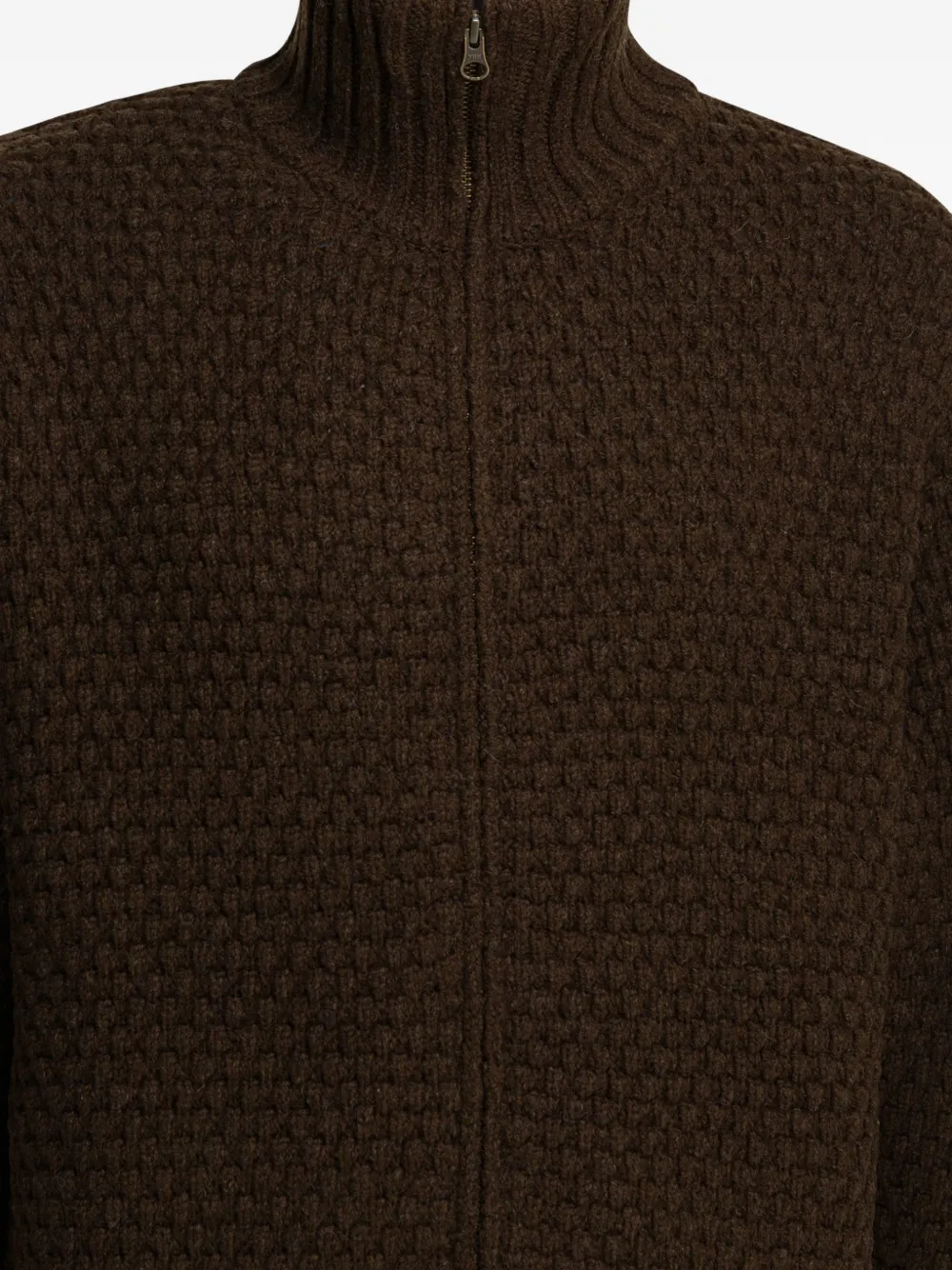  Beams Plus Zip High-neck Cardigan - Brown 