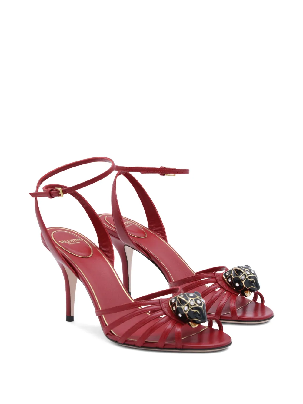 Valentino Garavani Pas De Chat verfraaide sandalen met bandje Rood