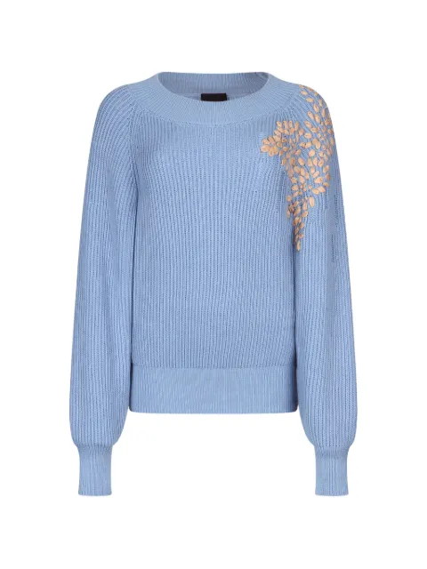LIU JO — faux-raffia embroidery sweater
