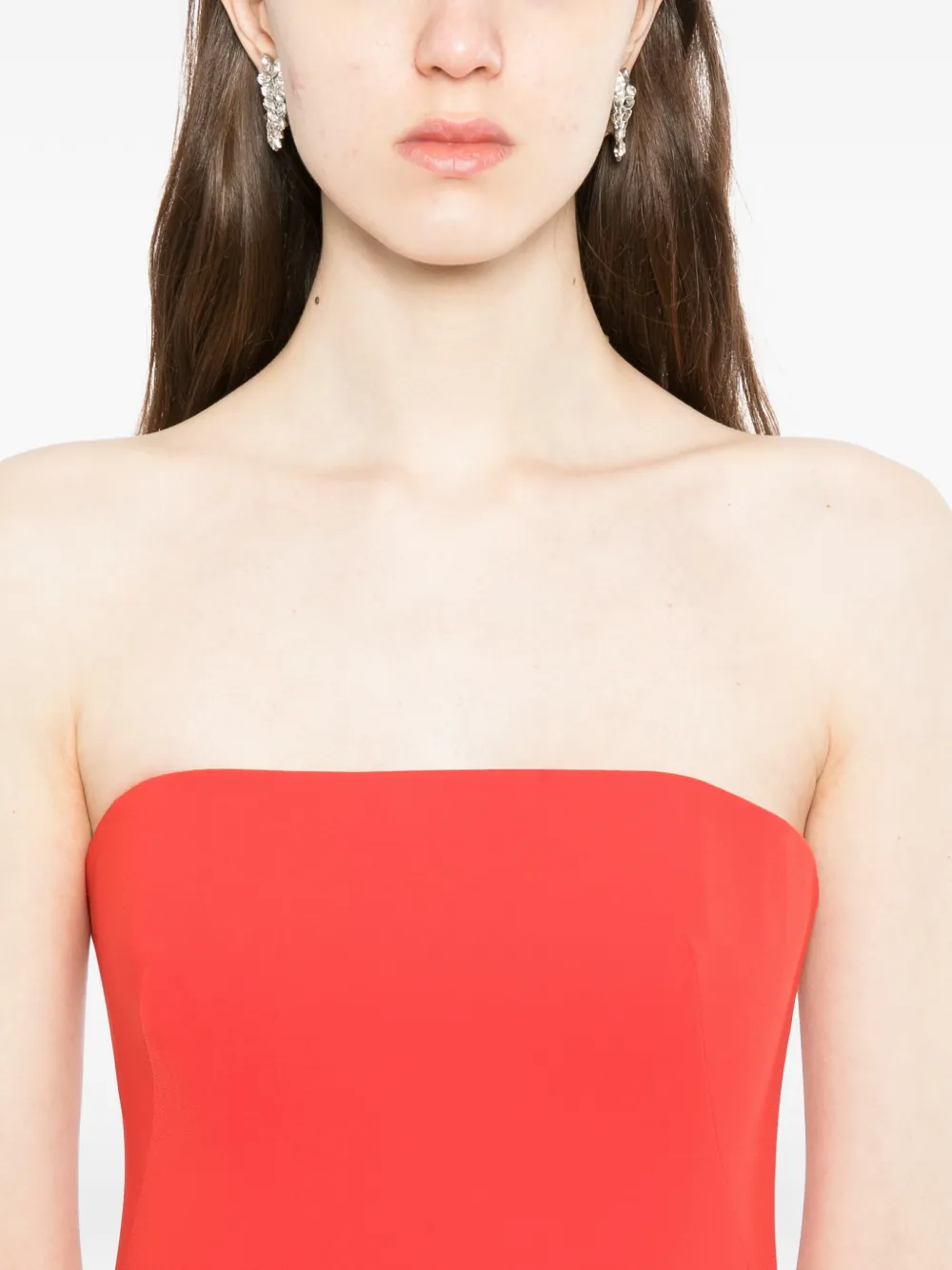 Amsale Strapless maxi kokerjurk Rood