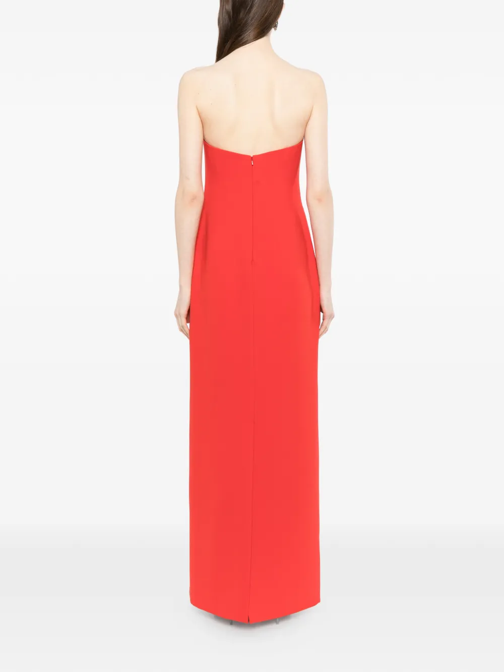 Amsale Strapless maxi kokerjurk Rood